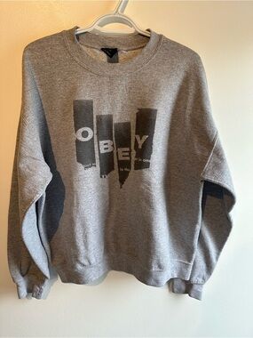 Obey Grey Graphic Crewneck